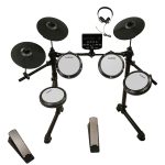 Kadence 7-Piece Electronic Drum Set – Beginner Electric Kit with Mesh Pads, Headphones, Sticks, Pedals, Bluetooth & LED Display (MD200A) - Image 2