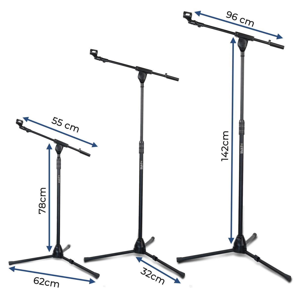 Kadence Heavy-Duty Microphone Stand with Boom Arm – Adjustable Tripod Base (2.7kg) for Studio, Stage & Podcast - Image 2