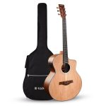 Kadence Acoustica Series Semi Acoustic Guitar (KAD-A06EQ-N) – 40'' Grand Auditorium Ashwood Body with Built-in EQ, Padded Bag & Learning Course – Light Brown