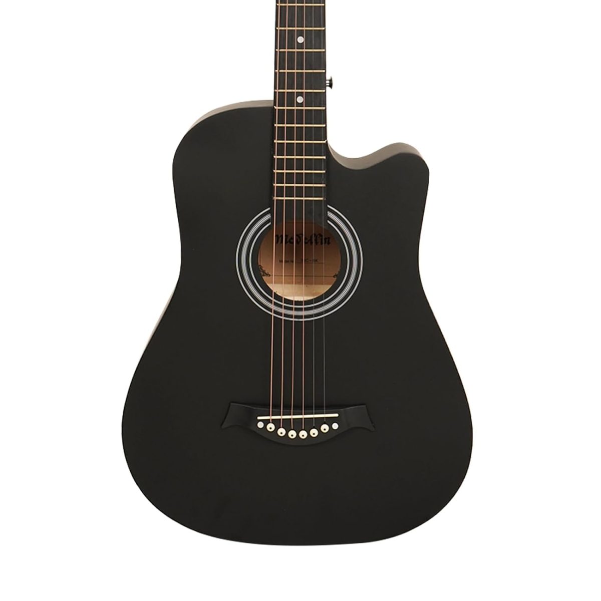 Medellin 38” Acoustic Guitar with (free learning course), Matt finish, Picks (Black) - Image 7