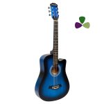 Medellin 38” Acoustic Guitar with (free learning course) Matt finish with Picks(Blue)