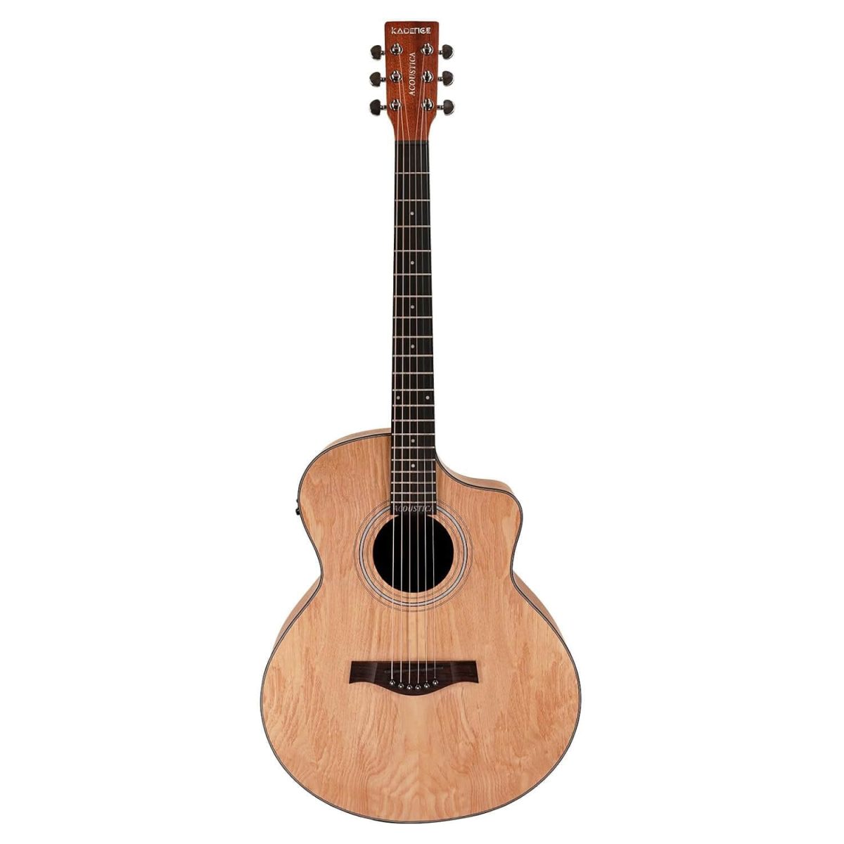 Kadence Electric Acoustic Guitar A06EQN (Ash Wood) - Semi Acoustic Guitar with Pickup, Inbuilt Tuner, Capo, Strings, Picks, Strap, Cable and Padded bag - Electro Guitars for Beginners & Professionals - Image 2