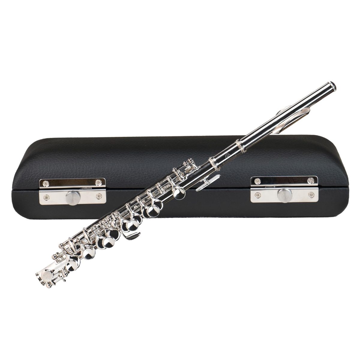 617iuGPeeJL Kadence Piccolo, Key of C Piccolo Flute, with Hard Case, Cleaning Rod, Cloth, Swab and Gloves, 2-Piece, Nickel Plated Piccolo,(KPCLO-SL) - Image 1