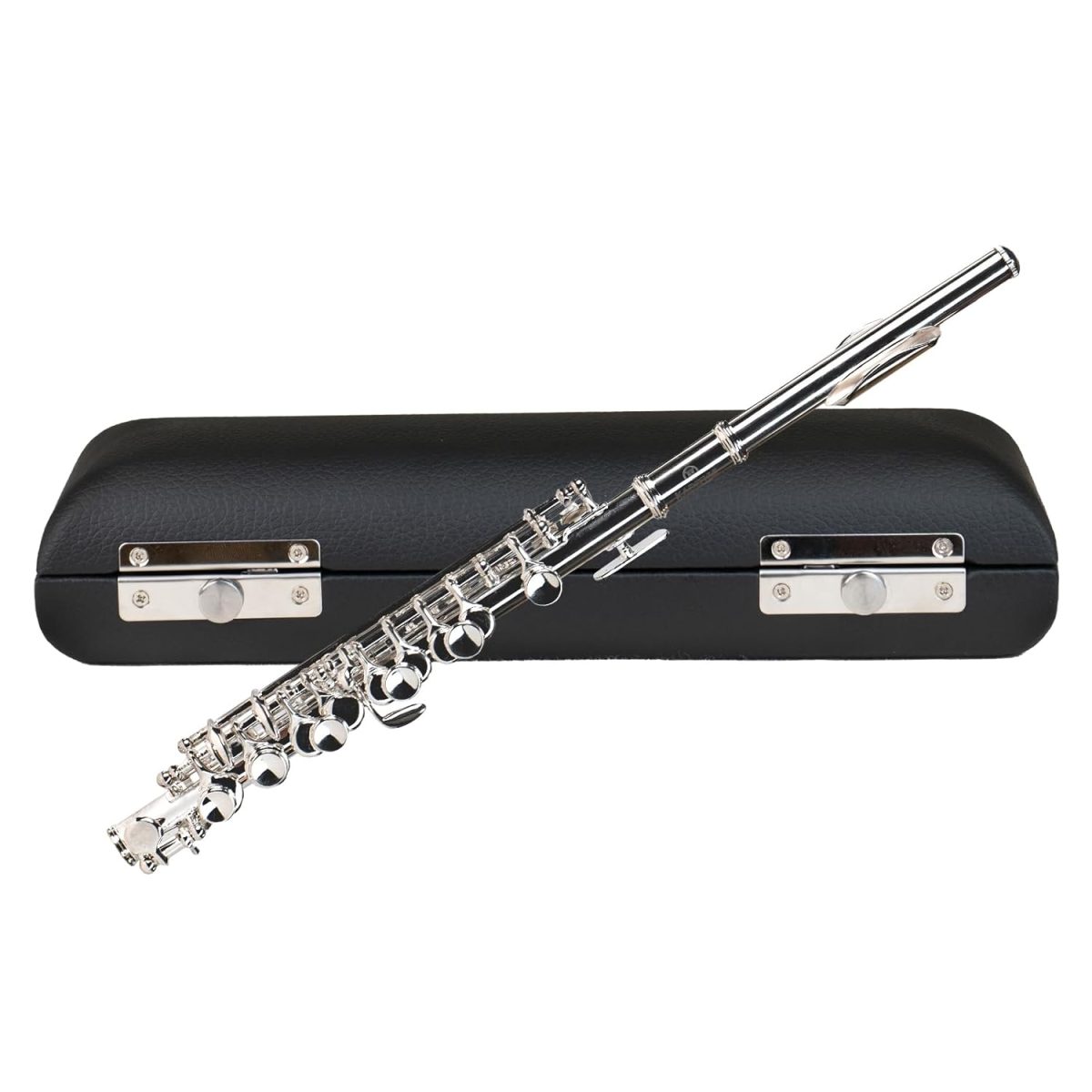 Kadence Piccolo, Key of C Piccolo Flute, with Hard Case, Cleaning Rod, Cloth, Swab and Gloves, 2-Piece, Nickel Plated Piccolo,(KPCLO-SL) - Image 2