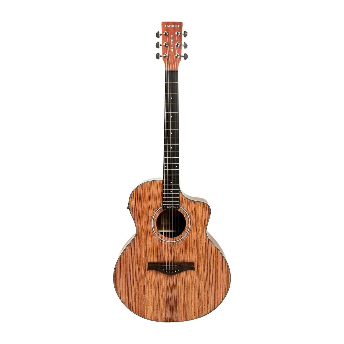Kadence Electric Acoustic Guitar A05EQN (Zebra Wood) - Semi Acoustic Guitar, Inbuilt Tuner, Capo, Strings, Picks, Strap, Cable and Padded bag - Electro Guitars for Beginners & Professionals - Image 2