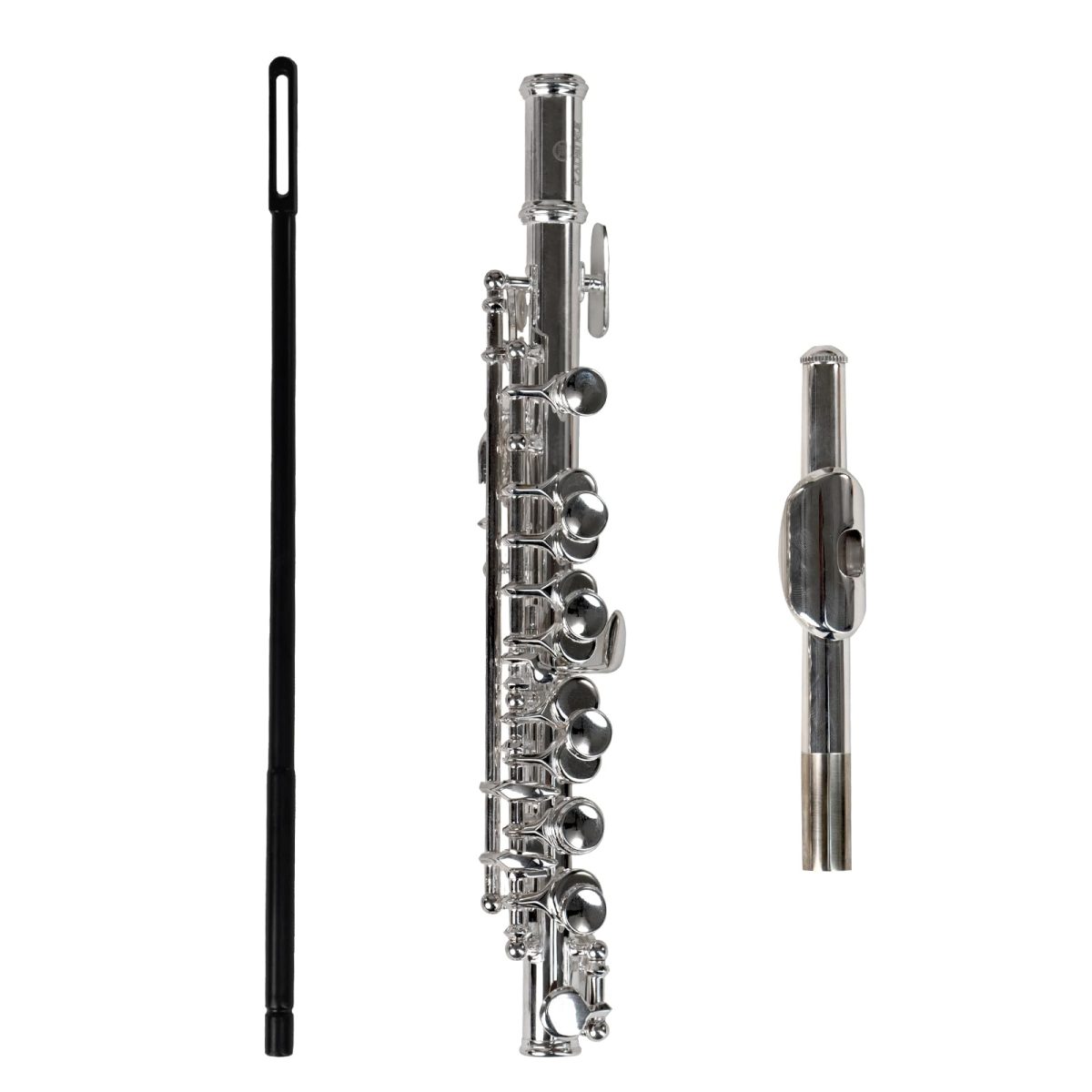 Kadence Piccolo, Key of C Piccolo Flute, with Hard Case, Cleaning Rod, Cloth, Swab and Gloves, 2-Piece, Nickel Plated Piccolo,(KPCLO-SL) - Image 4