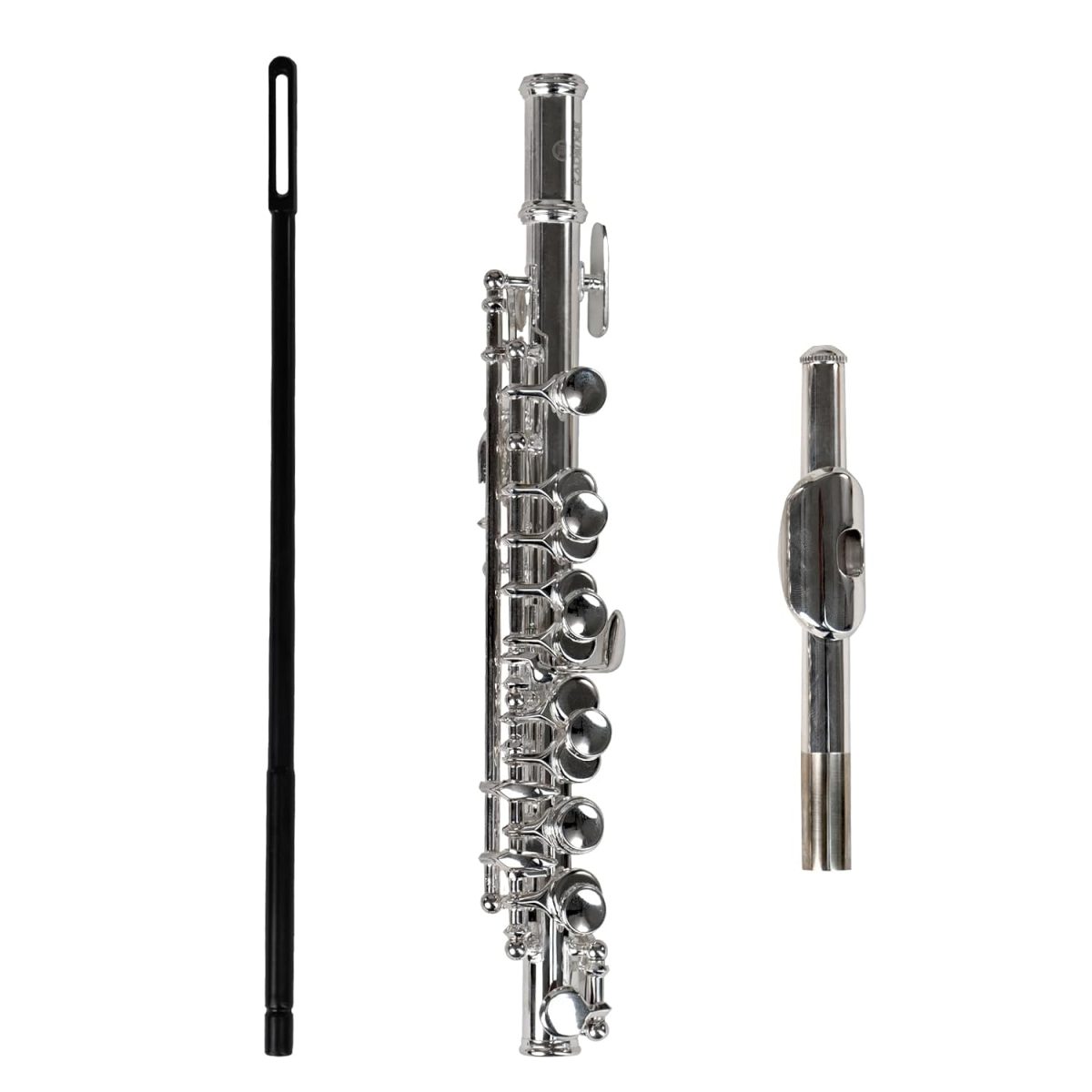 Kadence Piccolo, Key of C Piccolo Flute, with Hard Case, Cleaning Rod, Cloth, Swab and Gloves, 2-Piece, Nickel Plated Piccolo,(KPCLO-SL) - Image 6