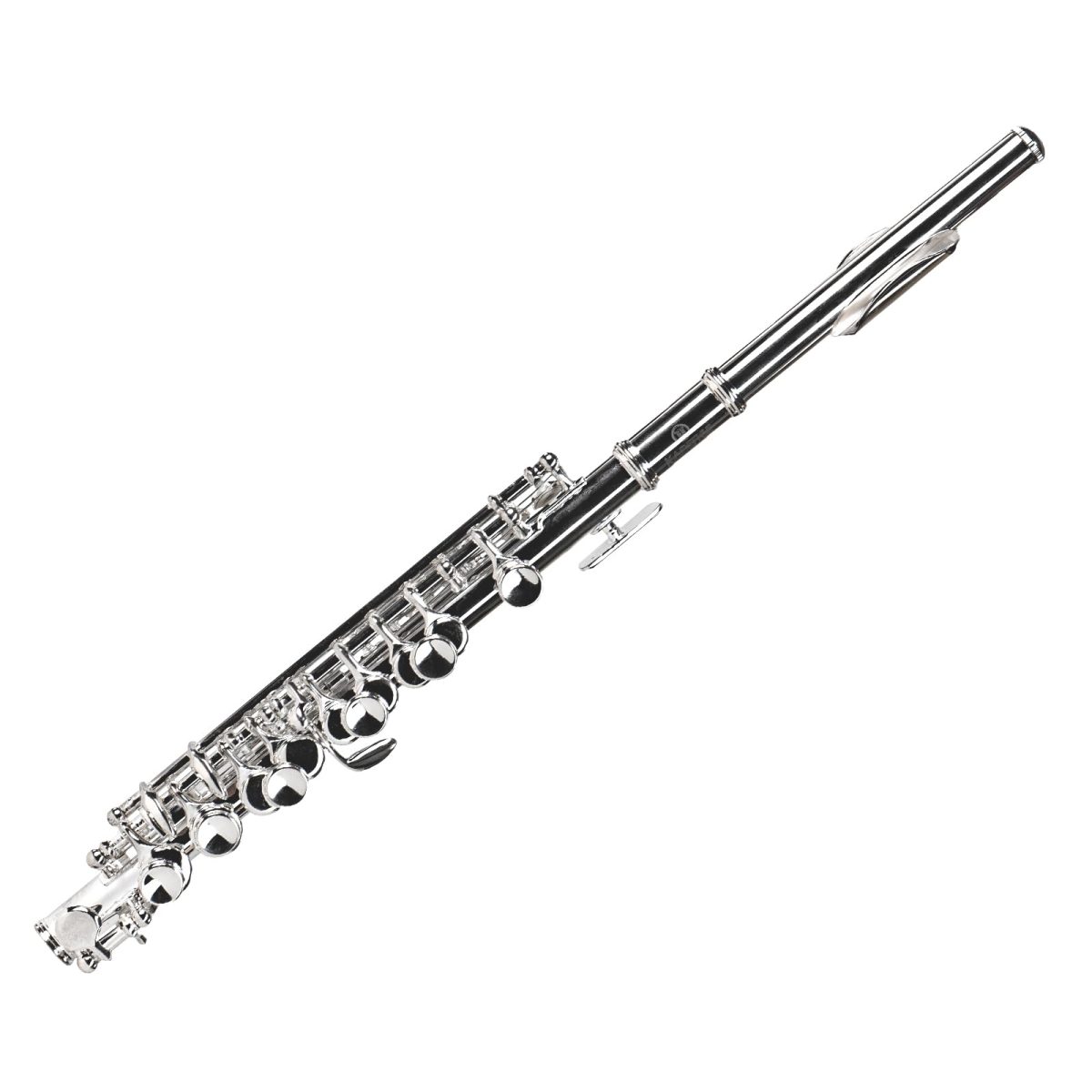 Kadence Piccolo, Key of C Piccolo Flute, with Hard Case, Cleaning Rod, Cloth, Swab and Gloves, 2-Piece, Nickel Plated Piccolo,(KPCLO-SL) - Image 2