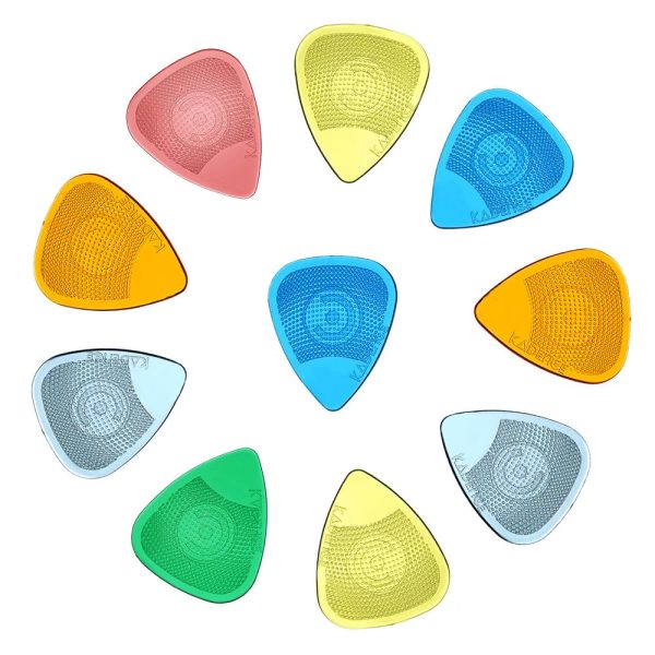 Kadence 10 Guitar Picks with Hostile Grip in 0.58mm Thickness and Mix Colors, Anti slip, Stronger, Guitar Plectrums