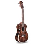 Kadence Ukulele 24"" Concert Size, Specially Crafted Exotic Wood Design, fluorocarbon strings Electric Acoustic Ukulele with EQ and Bag