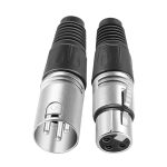 Kadence - 3 Pin XLR Solder Type Connector, 5 Male and 5 Female Plug Cable Connector Microphone Audio Socket, Made of Zinc Alloy (5 pc) - Image 2