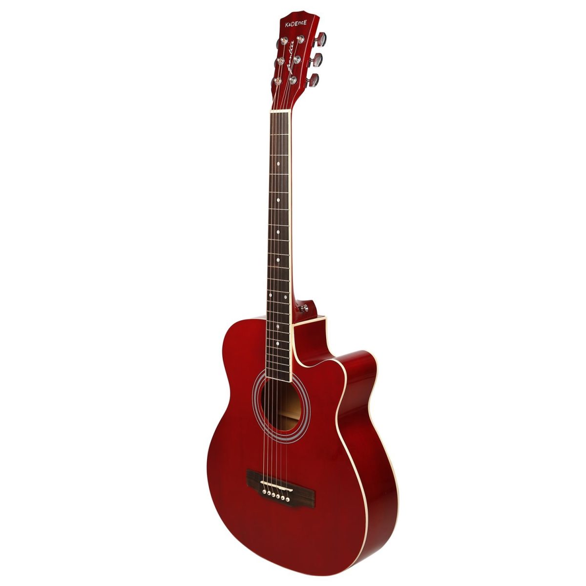 Kadence Frontier Series, Red Acoustic Guitar Combo Bag, Strap, Strings And 3 Picks - Image 2