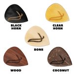 WAMBOOKA - 5 SENSI FLAT - 1MM FLAT Handcrafted Picks in Bone, Horn, Wood and Coconut - Image 6