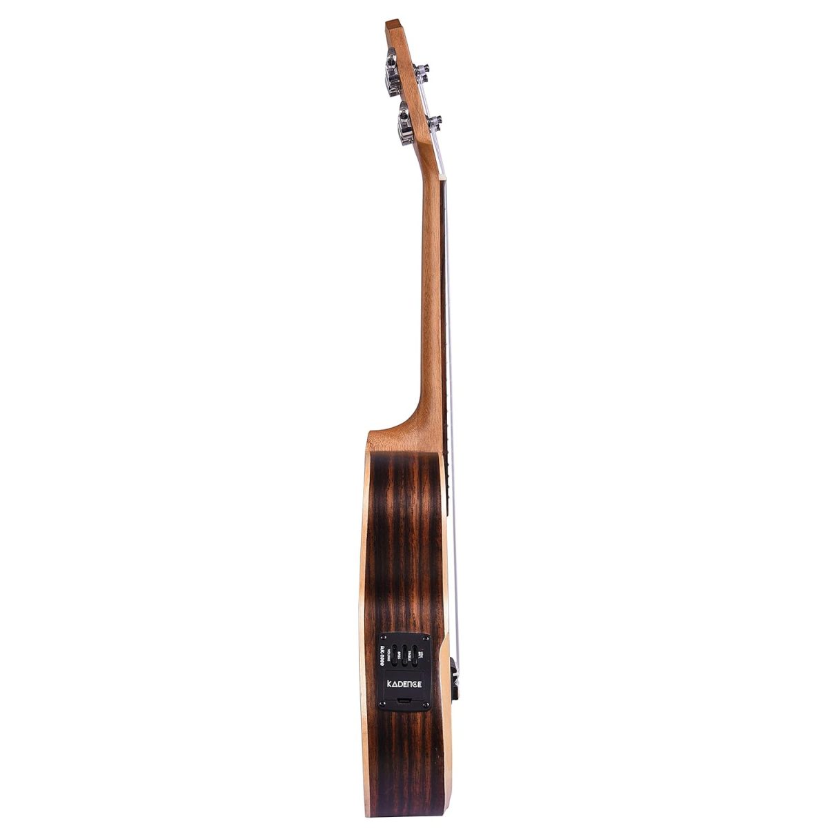Kadence Ukulele 24" Concert Size, Specially Crafted Exotic Wood Design, fluorocarbon strings Electric Acoustic Ukulele with EQ and Bag (Black Wood) - Image 3