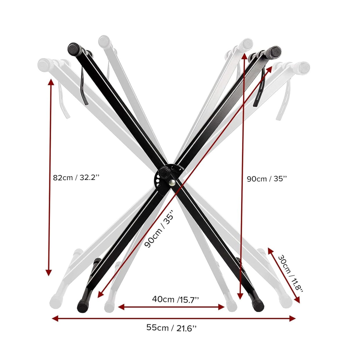 Kadence Keyboard stand Heavy-Duty, Double-X, Adjustable Piano Keyboard Stand with Locking Straps (NK13-2kg Dual Braced), Metal - Image 8