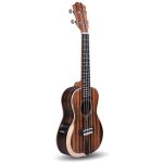 Kadence Ukulele 24" Concert Size, Specially Crafted Exotic Wood Design, fluorocarbon strings Electric Acoustic Ukulele with EQ and Bag (Black Wood) - Image 7