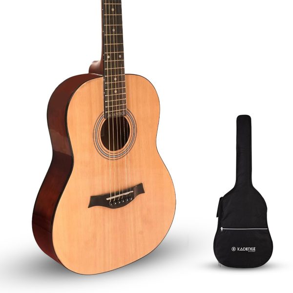 Kadence Acoustica A311 36" Spruce Wood Acoustic Guitar, Rosewood fretboard, Travel guitar medium size, with bag and learning course (36" Travel Guitar)