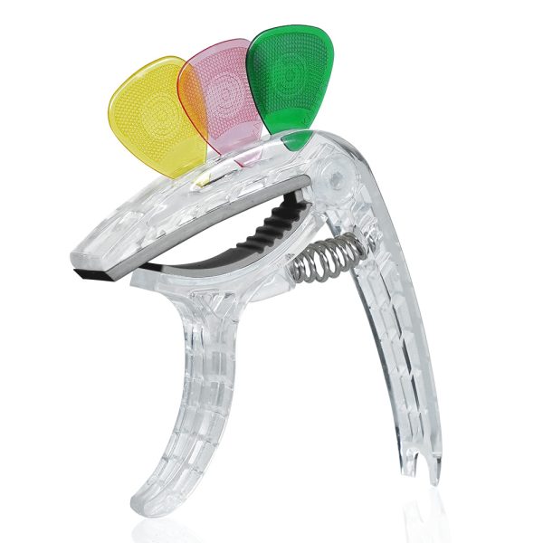Kadence Transparent Guitar Capo for Acoustic & Electric Guitars with 3 Picks | Quick-Change Design | Durable, Lightweight & Stylish