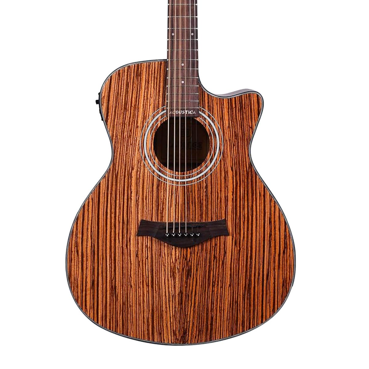 Kadence Guitar Acoustica Series A05, Electric Acoustic Guitar, Zebra Wood with Pickup, Inbuilt tuner and Bag (Zebra Wood, Electro Acoustic) - Image 2
