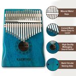 Kadence 17 Key Blue Kalimba with Arm Rest Peach Blossom Wood Thumb Piano (Marimba, Finger Piano) - Image 3