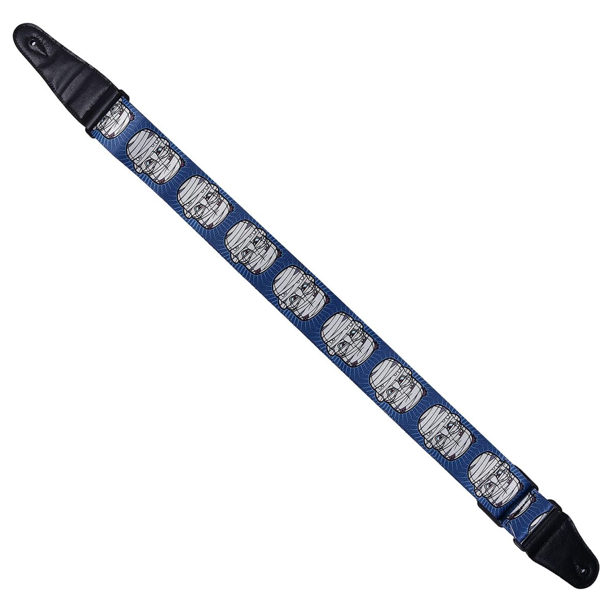Kadence STP-S008-W Jamming Series Guitar Strap with Mummy Graphic | 36–60 Inch Length with 1.5mm Woven Polyester & Reinforced PU Leather Ends | For Acoustic, Electric & Bass Guitars - Image 3