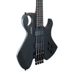 Kadence Headless Premium Electric Bass Guitar – 4-String, Designer Cutout Body in Matt Black, Ash Wood, Maple Neck, Rosewood Fingerboard, Alnico Pickups – Includes Gig Bag, Cable and Allen key - Image 3