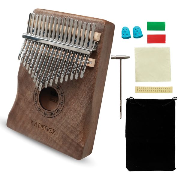 Kadence 17 Key Greyish Brown Kalimba with Arm Rest Peach Blossom Wood Thumb Piano (Marimba, Finger Piano)