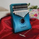 Kadence 17 Key Blue Kalimba with Arm Rest Peach Blossom Wood Thumb Piano (Marimba, Finger Piano) - Image 6