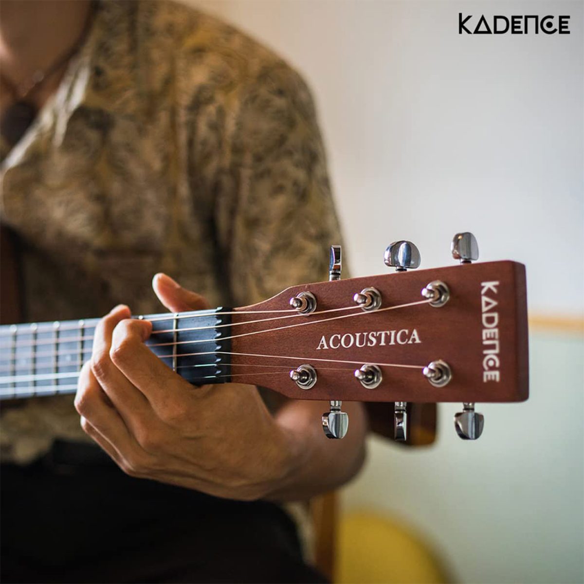 Kadence Guitar Acoustica Series A05, Electric Acoustic Guitar, Zebra Wood with Pickup, Inbuilt tuner and Bag (Zebra Wood, Electro Acoustic) - Image 8