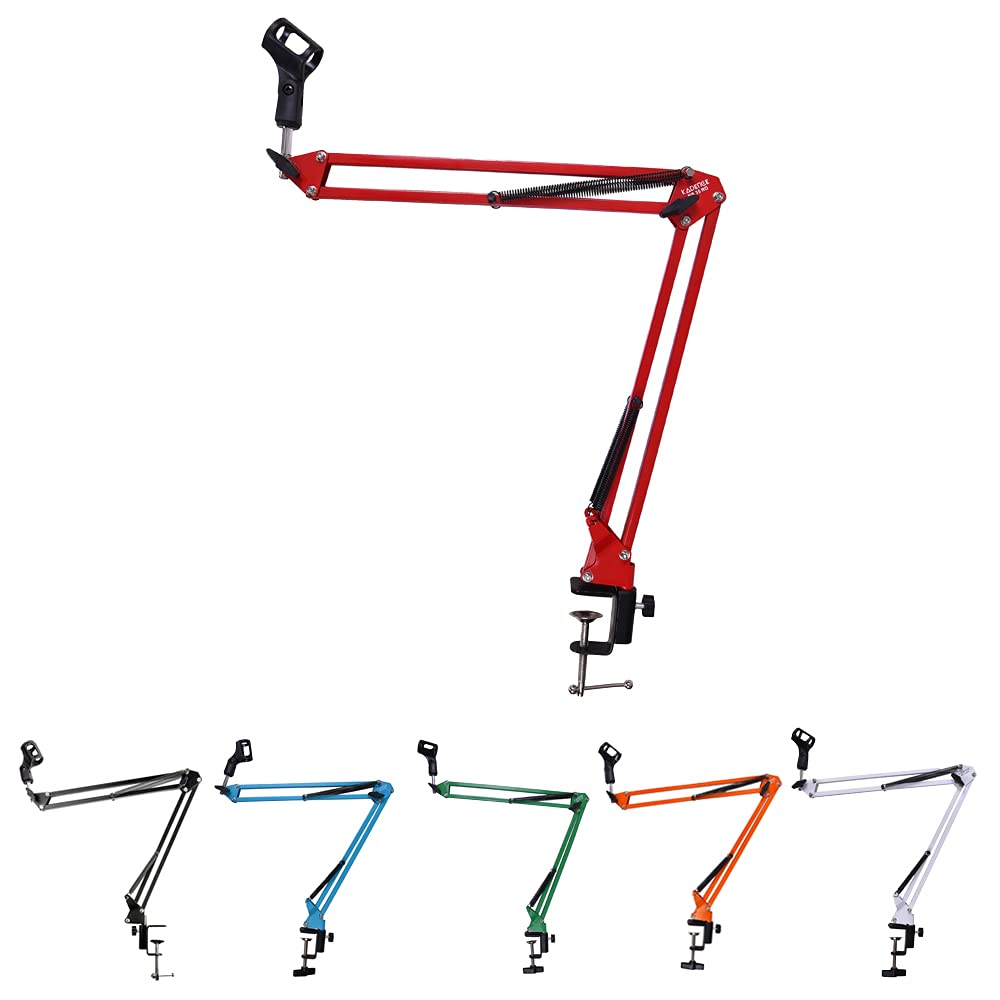 Kadence Microphone Arm Stand, Heavy Duty Swivel Mic Arm Microphone Stand, Suspension Scissor Boom Stand available in Orange, White, Red, Green, Blue and Black colours - Image 1