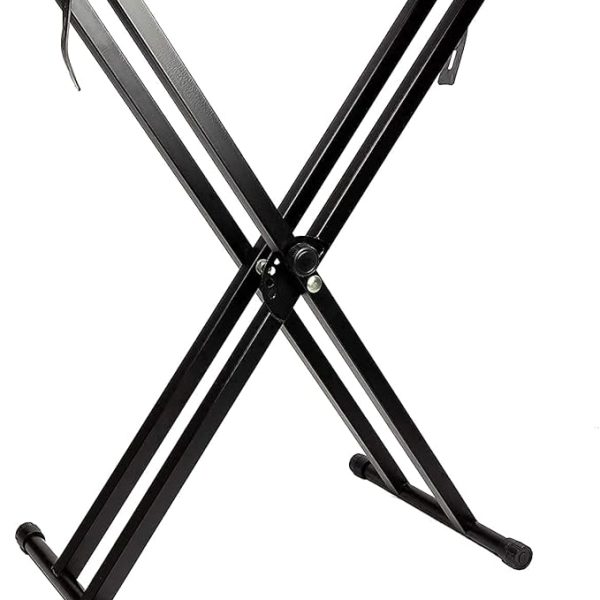 Kadence Keyboard stand Heavy-Duty, Double-X, Adjustable Piano Keyboard Stand with Locking Straps (NK13-2kg Dual Braced), Metal