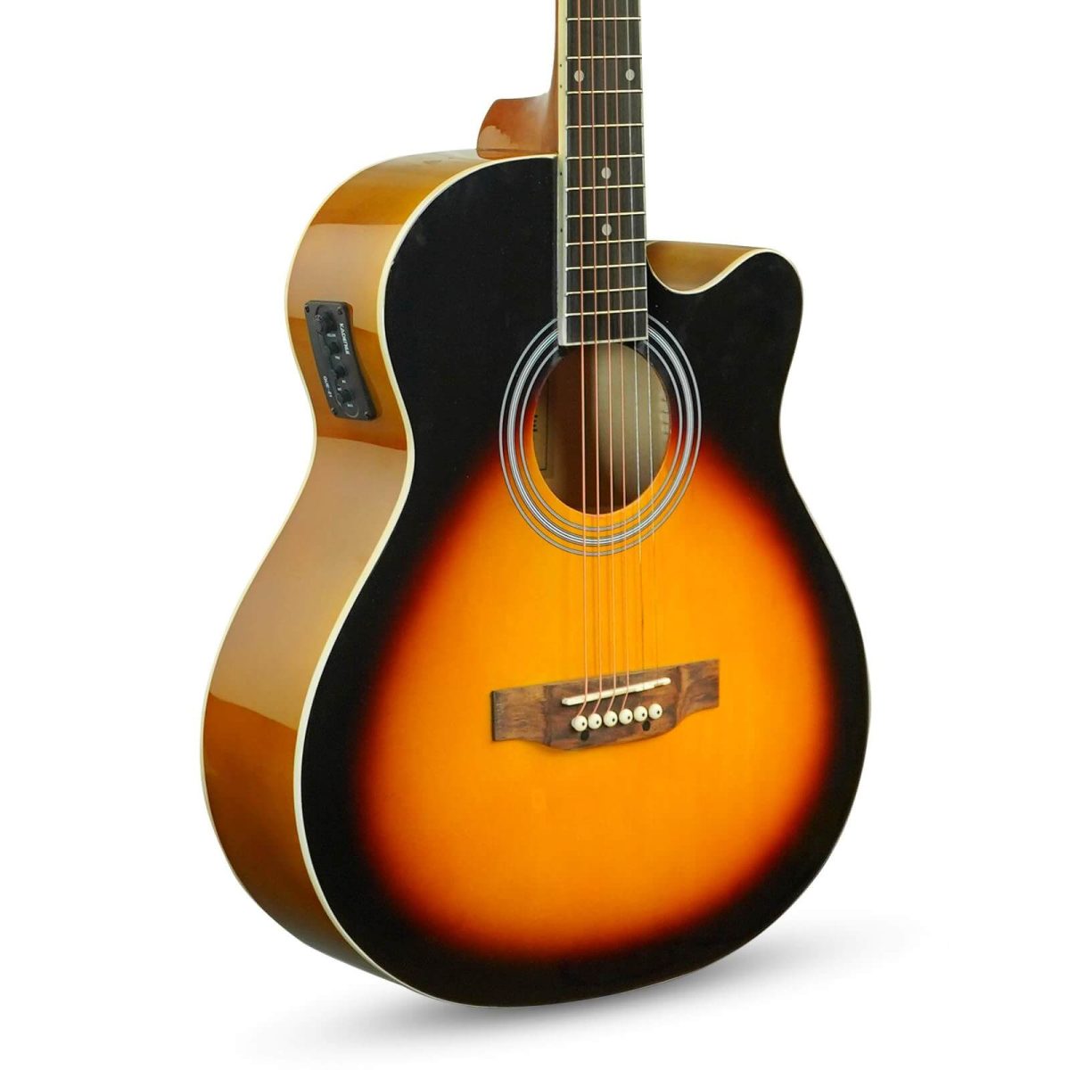Image 3 Kadence Frontier Series 40 Incheses wood Semi Acoustic Guitar With Die Cast Keys (Bag,Strap,Strings And 3 Picks) (Sunburst) - Image 3