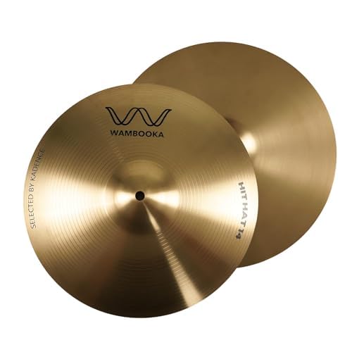 Wambooka Cymbals HCS 14 Inch (35.5 cm) Cymbals Hi-Hat Drum Plate - Pair - Traditional Alloy Finish for students