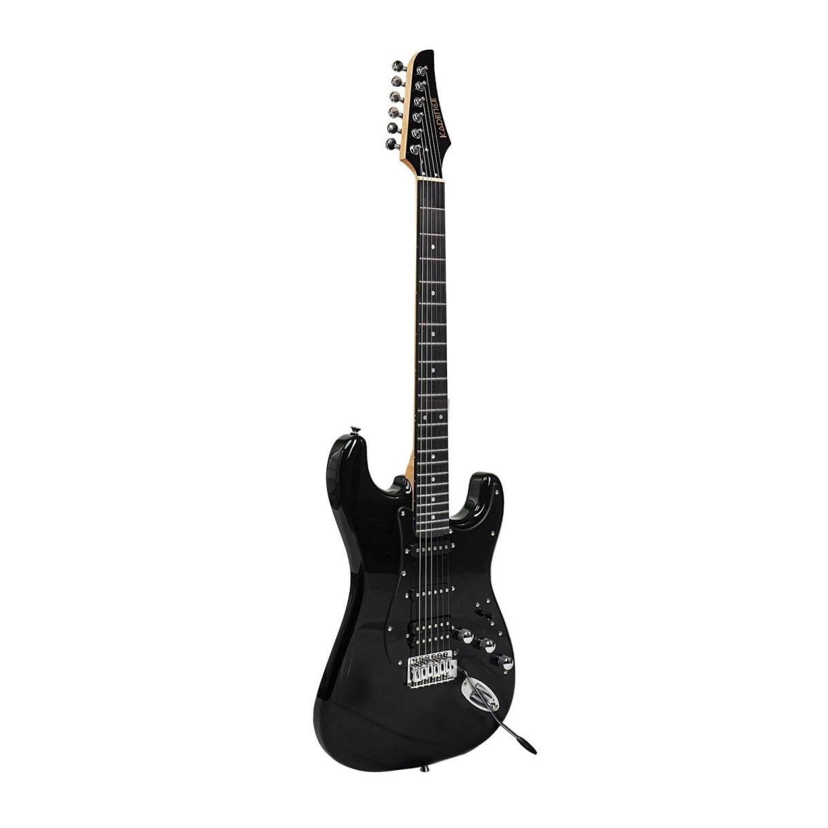 Image3 Kadence AstroMan Electric Guitar, 21 FRETS, ROSEWOOD FRETBOARD, H - S - S PICK UPS Black combo with Bag and guitar cable - Image 3