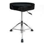Kadence Hydraulic Drum Throne – Adjustable Height Drum Seat with Padded Velvet Cushion & Stable Tripod Base – Heavy-Duty Stool for Drummers, Studio & Live Performance - Motorcycle Style Stool - Image 6