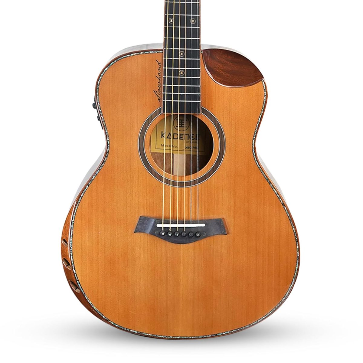 71GlfVU28jL._SL1500_ Kadence Slowhand Solid Cedar Wood Guitar Premium Guitar with EQ, Heavy padded Bag and Handrest - Image 3