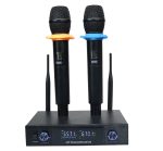 Kadence UHF Wireless Handheld Dual Channel Microphone System for Singing, Karaoke, Stage Events, Party, Amplifier, PA, Mixer (Black)