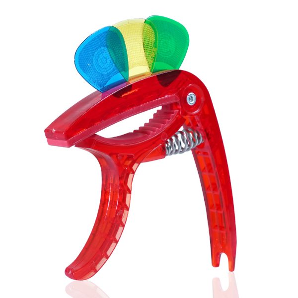 Kadence RED Capo for Acoustic & Electric Guitars with 3 Picks | Durable, Lightweight & Stylish | Quick-Change Design