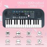 Kadence K-Tone Mini Pink Keyboard – 32 Mini Accordion Keys, 128 Tones including 15 Realistic Voices & 8 Indian Instruments, 128 Rhythms, 30 Demo Songs, Dual Stereo Speakers – Kids Beginner Keyboard with power adapter - Image 2