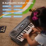 Kadence K-Tone 32 Mini Keys Blue Keyboard – 128 Tones (15 Real Voices & 8 Indian Instruments), 128 Rhythms, 30 Demo Songs, Dual Stereo Speakers, USB-C Cable – Kids Keyboard - Image 4