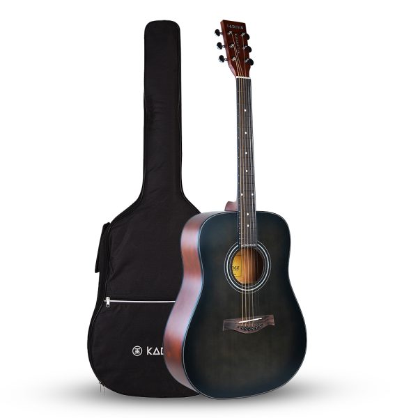 Kadence A281 Acoustic Guitar – 6-String, Black, 41" Dreadnought Body, Spruce Top, Rich Sound, Ideal for Beginners & Intermediate Players, Durable & Comfortable Playability