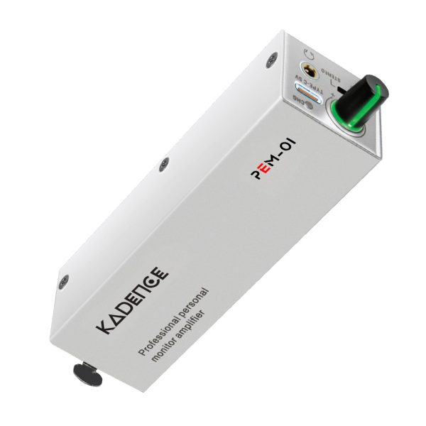Kadence PEM-01 In-Ear Personal Monitor Amplifier (Wired), XLR/TRS Inputs, Stereo/Mono Switch, USB-C Power, Rigid Metal Body, 12-Hour Portable Runtime, Metal Belt Clip