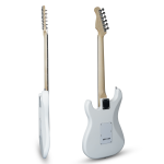 38 inch Medellin white Electric guitar side and back view