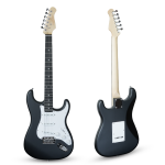 Medellin 38” Electric Guitar – Strat Style | H-S-S Pickup Configuration | 21 Frets | Black Matte Finish | Maple Neck with Rosewood Fingerboard | Chrome Hardware | Includes Gig Bag, Tremolo Arm, Cable & Allen Key - Image 2