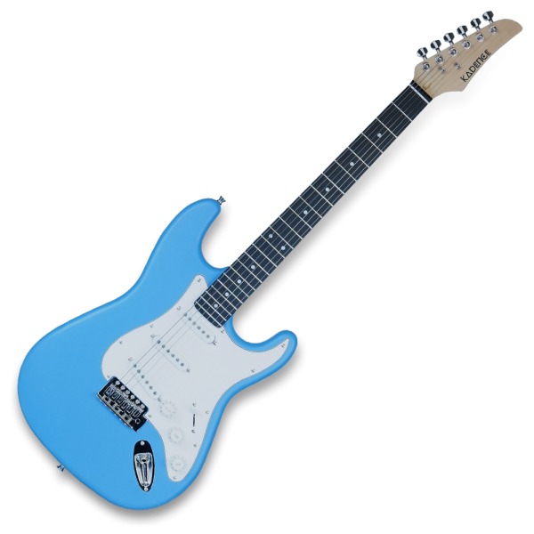 Kadence ST1 Tennessee Series Electric Guitar 39" – Classic ST-Style Design, Solid Poplar Body, Maple Neck, Black-Wood Fingerboard, Includes Padded Gig Bag, Tremolo & Cable (Matte Light Blue)