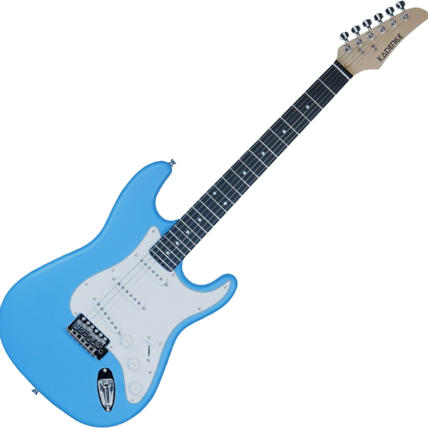 Kadence ST1 Tennessee Series Electric Guitar 39" – Classic ST-Style Design, Solid Poplar Body, Maple Neck, Black-Wood Fingerboard, Includes Padded Gig Bag, Tremolo & Cable (Matte Light Blue)
