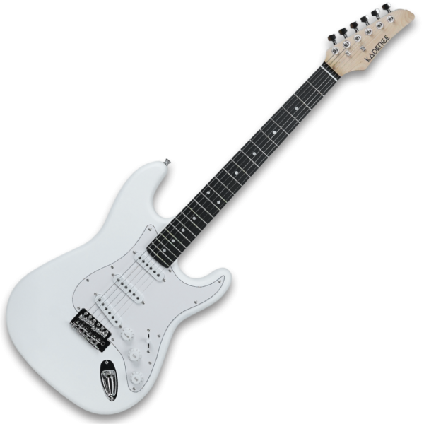 Kadence ST1 Tennessee Series Electric Guitar 39" – Classic ST-Style Design, Solid Poplar Body, Maple Neck, Black-Wood Fingerboard, Includes Padded Gig Bag, Tremolo & Cable (Matte White)