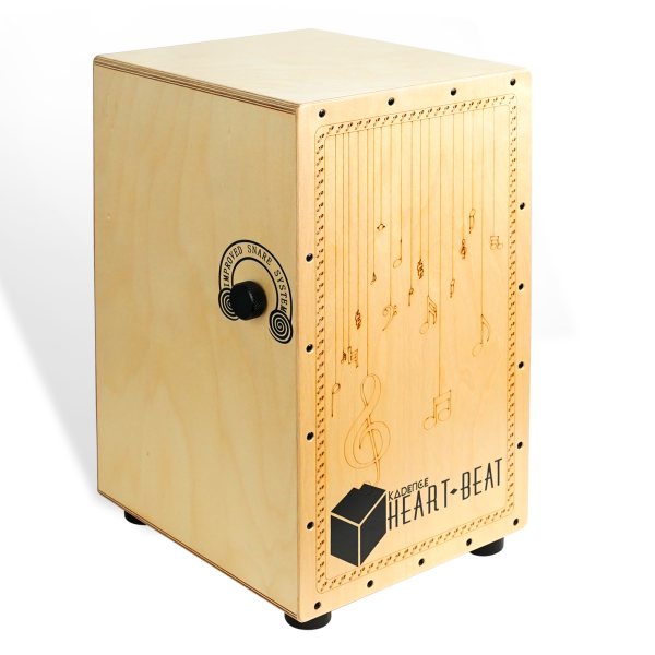 Kadence CL50A Heartbeat Cajon Drum Box with Adjustable Snare String, Birch Wood Body & Head | Compact Percussion Instrument with Anti-skid Rubber Feet, Smooth Curves & Laser Engraved Tapping (Natural)