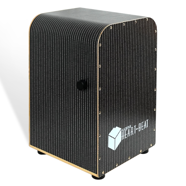 Kadence GL40A Heartbeat Professional Cajon Drum Box with Adjustable Snare String | Tech Wood Body & Head | Compact Percussion Instrument with Anti-skid Rubber Feet & Smooth Curves | Includes Learning Course | Black