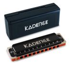 Kadence PB10 10-Hole Diatonic Harmonica | C Major | Brass Reed Plates | Stainless Steel Coverplates | ABS Comb | Includes Hard Case